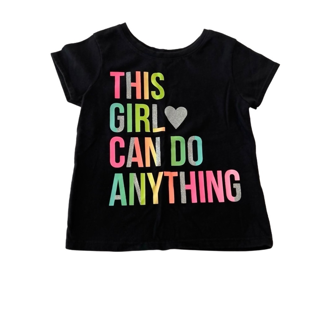 ⚡️4/$20⚡️ Garanimals Kids Black Graphic Tee Neon Inspirational Print | Girls 2T